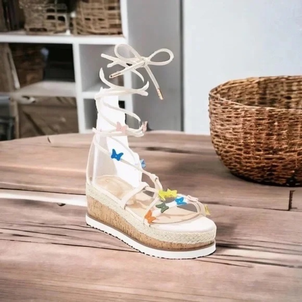 Cato | Butterfly Ankle Wrap Wedges Size 7 - Picture 4 of 5